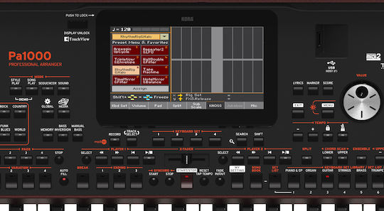 Korg Aranjor PA-1000 Professional Arranger cu 61 Dinamic Taste Roșu