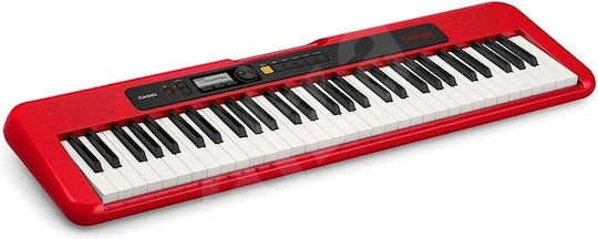 Casio Keyboard CT-S200 with 61 Keys Standard Touch with Music Stand Red