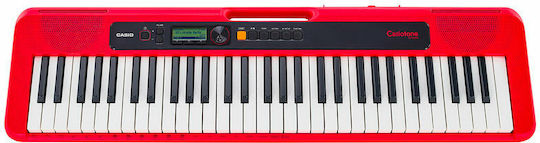 Casio Keyboard CT-S200 with 61 Keys Standard Touch with Music Stand Red