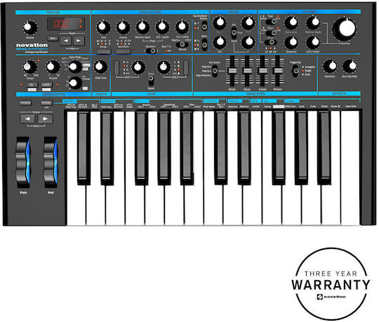 Novation Synthesizer Bass Station II with 25 Dynamic Keys Black
