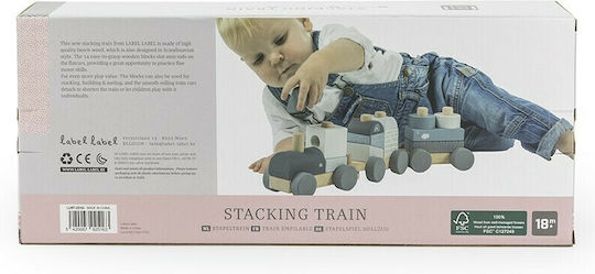 Label Label Όχημα Stacking Train από Ξύλο για 18+ Μηνών