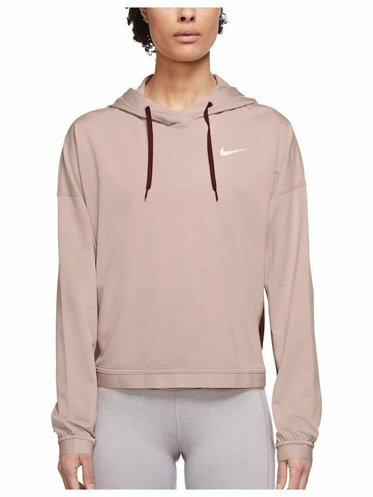 Dri-FIT Therma Γυναικείο Φούτερ με Κουκούλα Ροζ