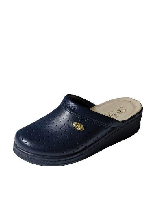 Sanital Light Pelle Damen Leder Anatomisch Clogs Schwarz