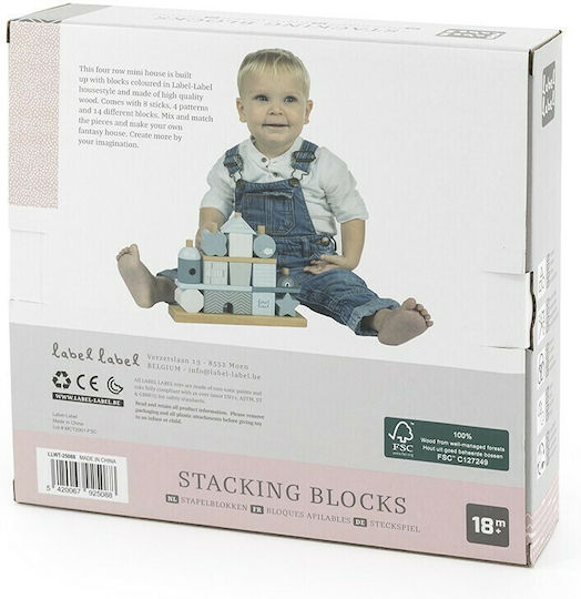 Label Label Παιχνίδι Στοίβαξης Stacking Blocks από Ξύλο για 18+ Μηνών