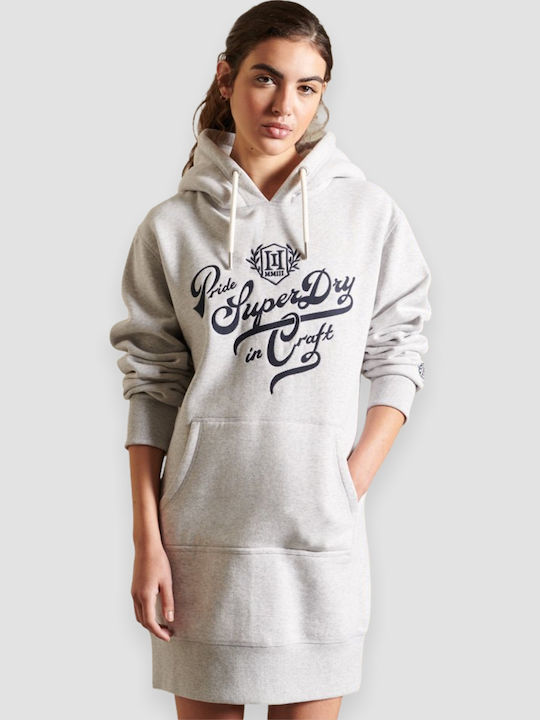 Pride In Craft Mini Dress with Hood Grey