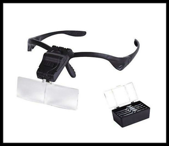 Tele Safety Glasses with Magnification with Transparent Lenses and LED Light 1pcs