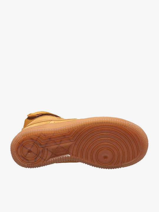 Air Force 1 Air Force 1 Kinder Sneakers Hoch mit Klettverschluss Wheat / Gum Light Brown
