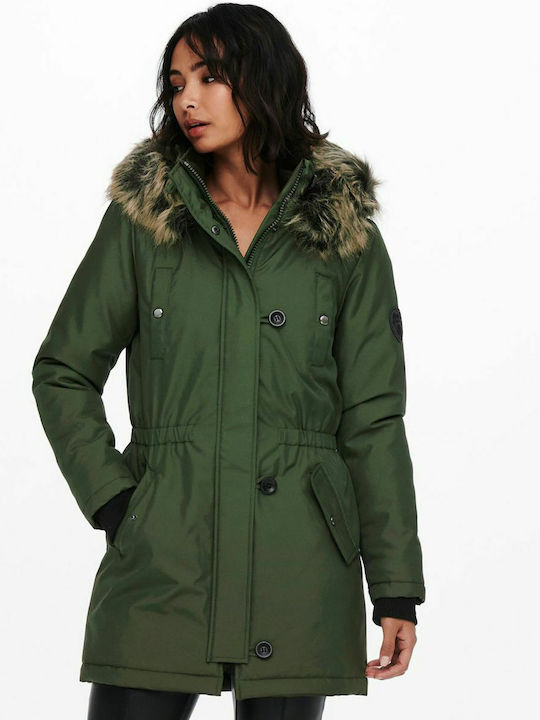 Lungă Jachetă de femei tip parka Verde