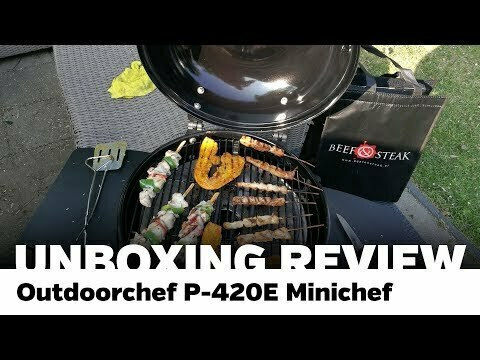Outdoorchef Minichef Tischplatte Elektrogrill Grill 2000W mit Deckel und einstellbarem Thermostat 39.5cmx39.5cmcm