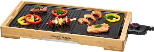 Profi Cook PC-TYG 1143 Teppanyaki Grillplatte mit einstellbarem Thermostat 2200W und Keramikbeschichtung 51x25cm