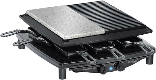 Steba RC 4 Plus Επιτραπέζια Ηλεκτρική Ψησταριά Raclette Λείας και Αυλακωτής Πλάκας 1450W με Ρυθμιζόμενο Θερμοστάτη 39x37εκ.