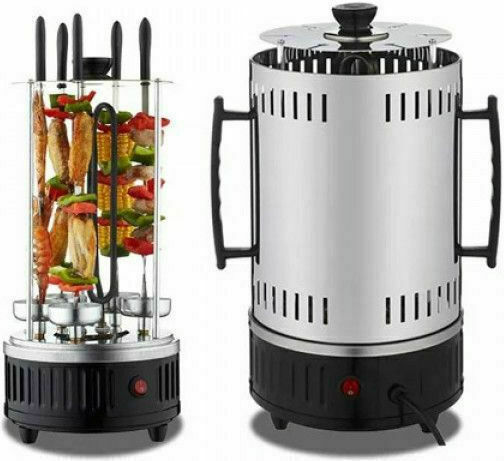 Sokany Tabletop Vertical Spit Aluminium Grill 1000W Inox 38.5cmx18cmcm