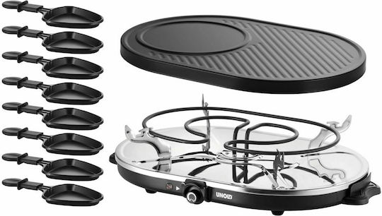 Unold Επιτραπέζια Ηλεκτρική Ψησταριά Raclette Λείας και Αυλακωτής Πλάκας 1200W με Ρυθμιζόμενο Θερμοστάτη