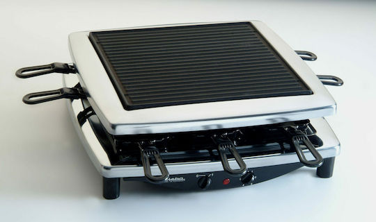 Steba RC 3 plus chrom Tischplatte Elektrogrill Raclette Geriffelte Platte 1450W mit einstellbarem Thermostat 26cmx26cmcm
