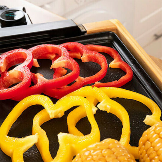 Cecotec Tasty & Grill 2000 Tabletop Electric Grill Smooth and Ribbed Plate 2000W with Adjustable Thermostat 37.5cmx24.5cmcm