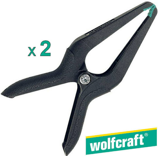 Wolfcraft Set of 2 Spring Clamps Microtip Clamp Set Spring Maximum Opening 60mm