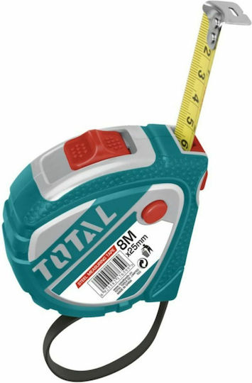 Total Tape Measure with Auto-Rewind 25mm x 8m