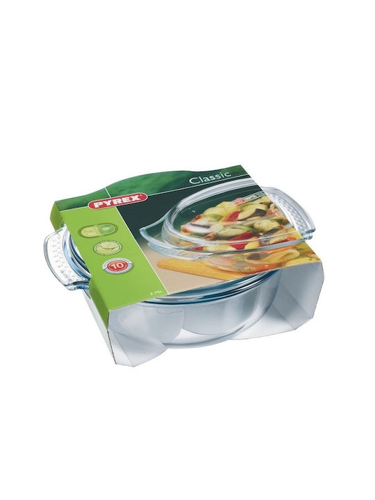 Pyrex Oală Ovală de Sticlă cu Capac de Sticlă 38x22cm 1buc