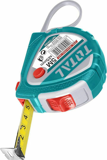 Total Tape Measure with Auto-Rewind 25mm x 5m