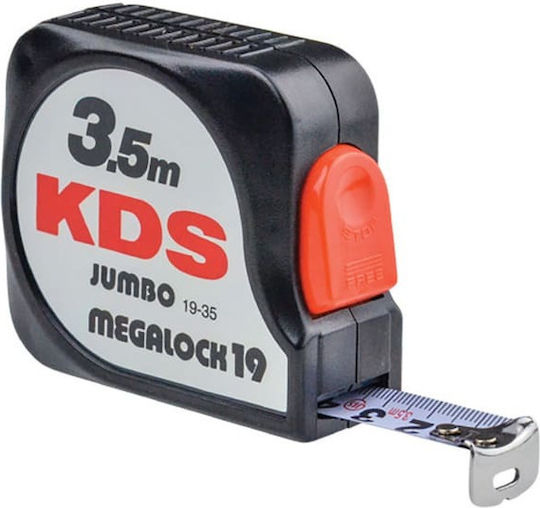 KDS Jumbo Megalock X Tape Measure with Auto-Rewind 19mm x 3.5m