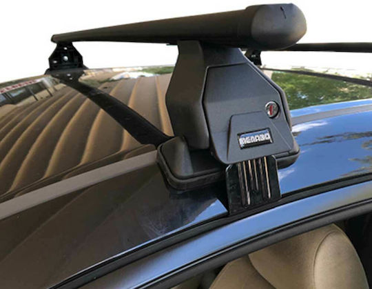 Menabo Metallic Car Roof Bars 112cm for Nissan Almera 5D 5D 1995-2000 Set with Roof Rack Legs Black