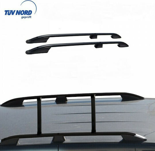 Omtec Aluminum Car Roof Bars L1 for Citroen Jumpy 06-16 Set with Roof Rack Legs Black