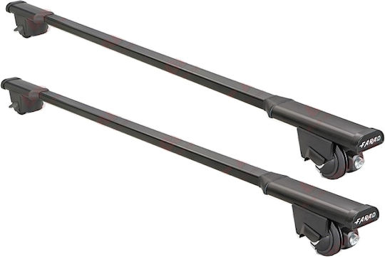Farad Μπάρες Οροφής Αλουμινίου SM 057 για Jeep Cherokee 2014 (Σετ με πόδια και κλειδαριά) Μαύρες