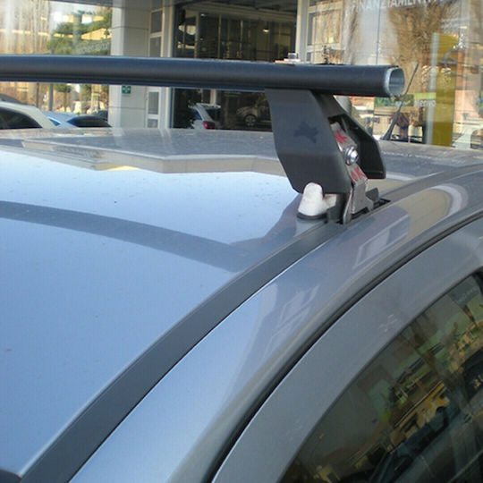 Menabo Metallic Roof Bars 112cm for Opel Adam 3D for Cars with Factory Roof Bars Set with Roof Rack Legs Black
