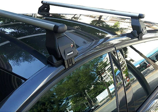 Menabo Aluminum Car Roof Bars 112cm for Kia Rio 5D for Cars with Factory Bars Set with Roof Rack Legs Silver
