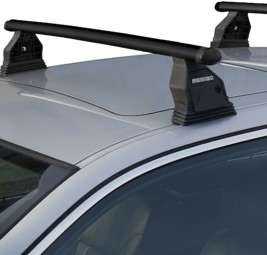 Menabo Car Roof Bars Steel 130cm for Peugeot Expert 1994-2006 Set with Roof Rack Legs Black