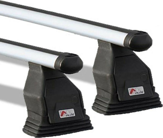Menabo Car Roof Bars Aluminum 112cm for Mercedes-Benz C Class 4D Set with Roof Rack Legs Silver