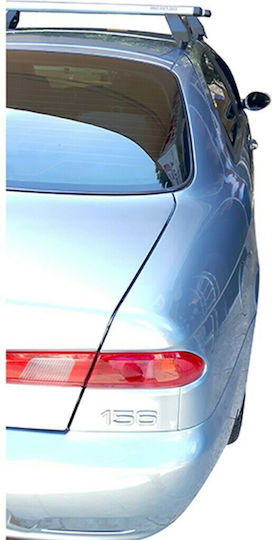 Menabo Aluminum Car Roof Bars 112cm for Alfa Romeo Alfa 156 5D 5D 2000-2005 Set with Roof Rack Legs Silver