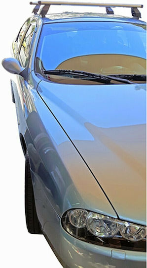 Menabo Aluminum Car Roof Bars 112cm for Alfa Romeo Alfa 156 5D 5D 2000-2005 Set with Roof Rack Legs Silver