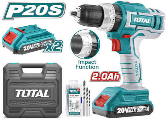 Total TIDLI20031 Percussive Drill Driver Battery 20V 2x2Ah