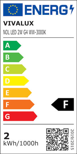 Vivalux Λάμπα LED 2W για Ντουί G4 Θερμό Λευκό 200lm