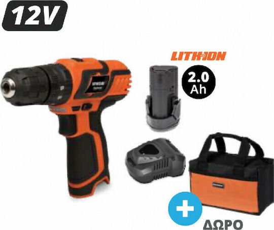 Krausmann U71012-12S Κρουστικό Δραπανοκατσάβιδο Μπαταρίας Brushless 12V 1x2Ah