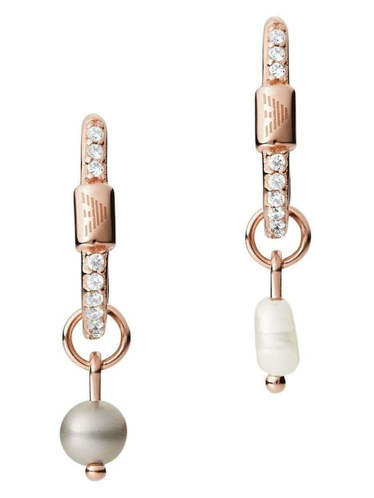 Emporio Armani Sentimental Σκουλαρίκια Κρεμαστά από Ασήμι Επιχρυσωμένα με Πέτρες & Πέρλες Emporio Armani Sentimental Σκουλαρίκια Κρεμαστά από Ασήμι Επιχρυσωμένα με Πέτρες & Πέρλες