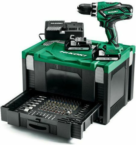 Hikoki DV18DJLWKP2Z Akkuschrauber Batterien 18V 2x1,5Ah