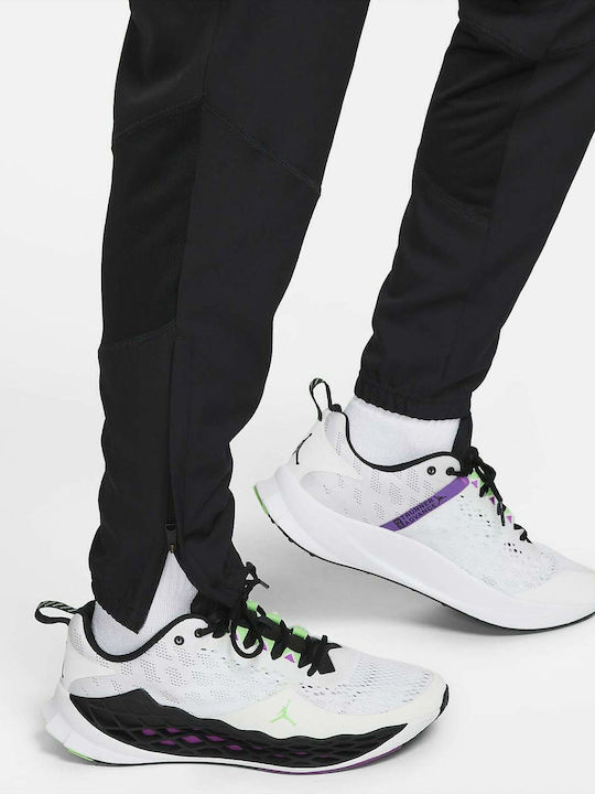 Football Sweatpants Dri-Fit Glossy with Elastic Black