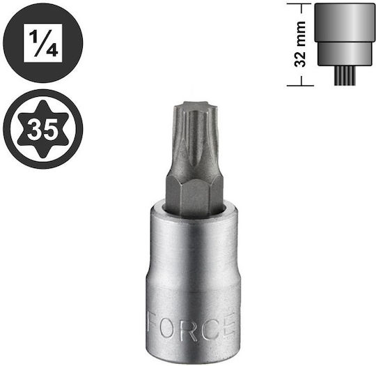 Force Torx socket 1/4'' Walnut with Torx Head and Socket 1/4'' T35x32mm