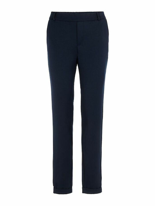 Women's Fabric Trousers Loose Fit Blue