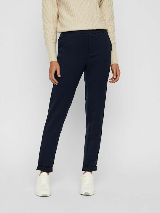 Women's Fabric Trousers Loose Fit Blue