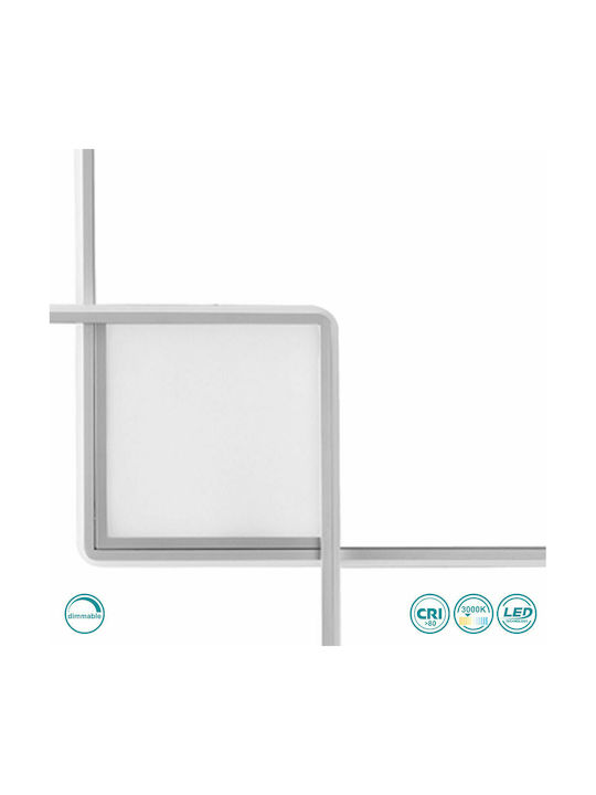 Ondaluce Pl.Dowel/Pc-Silver Modern Lamp Wall with Integrated LED and Warm White Light Silver 57x55x55cm