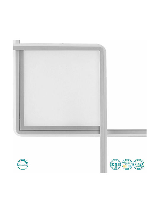 Ondaluce Pl.Dowel/Gr-Silver Modern Lamp Wall with Integrated LED and Warm White Light Silver 78x7x7cm