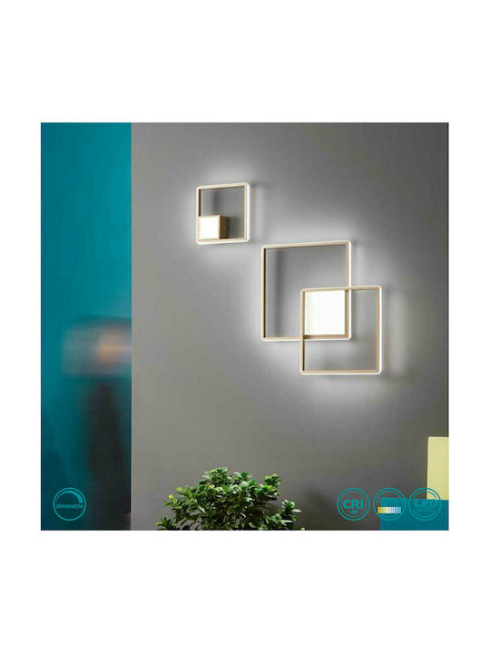 Ondaluce Pl.Dowel/Gr-Silver Modern Lamp Wall with Integrated LED and Warm White Light Silver 78x7x7cm