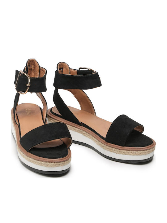 Women's Ankle Strap Platforms Black
