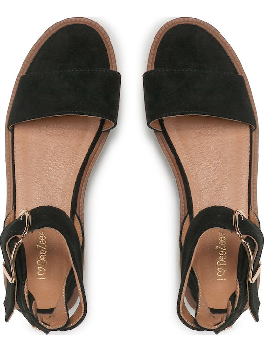 Women's Ankle Strap Platforms Black