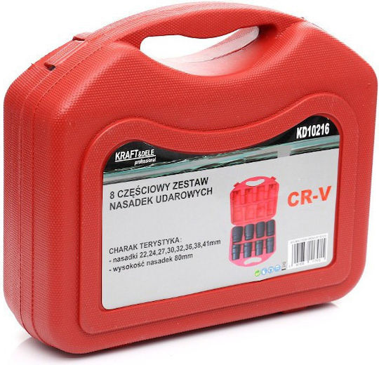 Kraft & Dele Căpăcei Pneumatic - Pneumatic Hexagonali cu Patrat de Prindere 1" Set 8buc