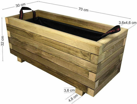 Tesias Planter Box Wooden Beige 40x110x36cm.