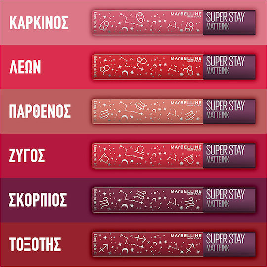 Maybelline Super Stay Matte Ink Zodiac Υγρό Κραγιόν Matte 65 Seductres Virgo 5ml